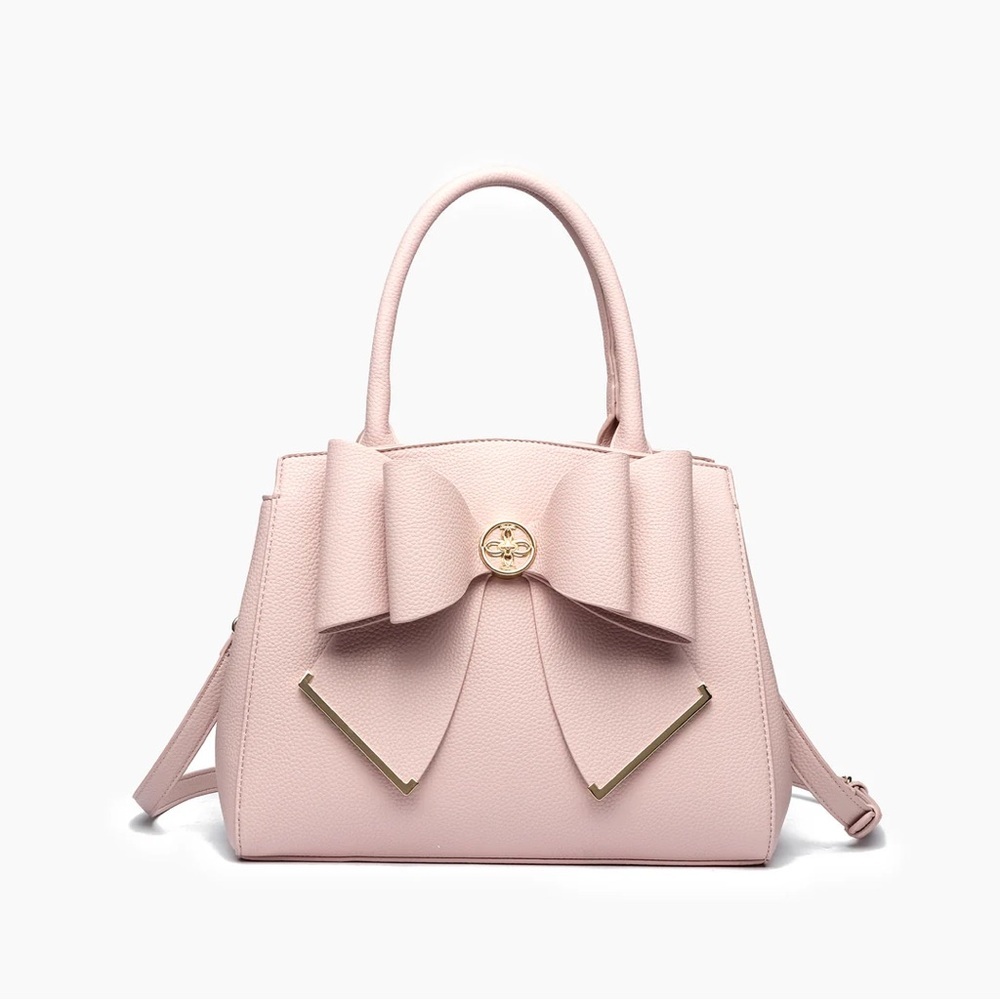 Grossi Poppy Pink Bowtie Top Handle Satchel Handbag